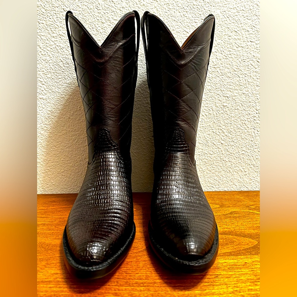 Black Jack Exotic Lizard Boots Black Cherry